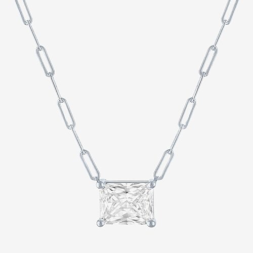 Diamond Addiction (G-H / Si2-I1) Womens 2 CT. T.W. Lab Grown White Diamond 10K Gold Rectangular 18 Inch Pendant Necklace, One Size, White