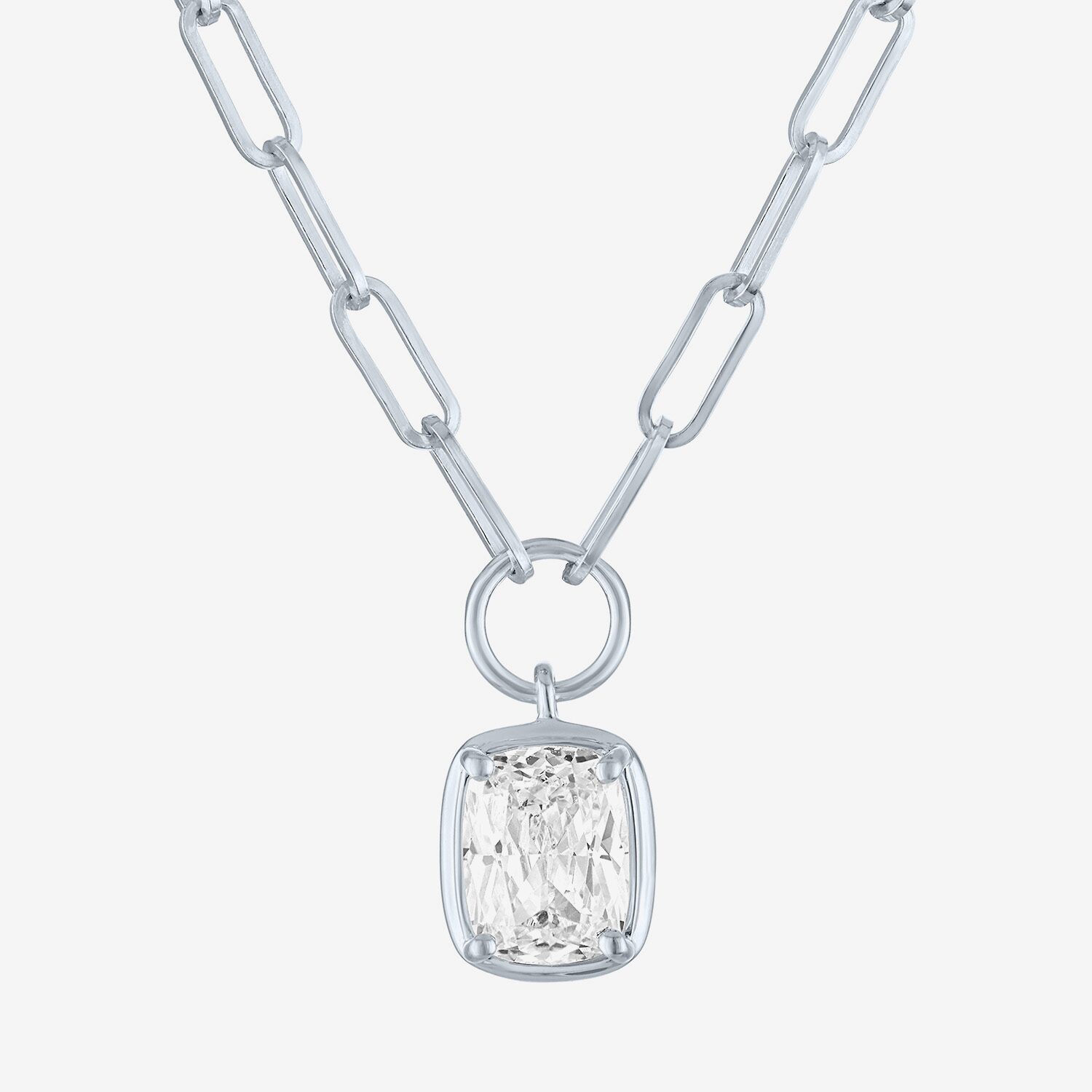 Diamond Addiction (G-H / Si2-I1) Womens 2 CT. T.W. Lab Grown White 10K Gold Rectangular 18 Inch Pendant Necklace