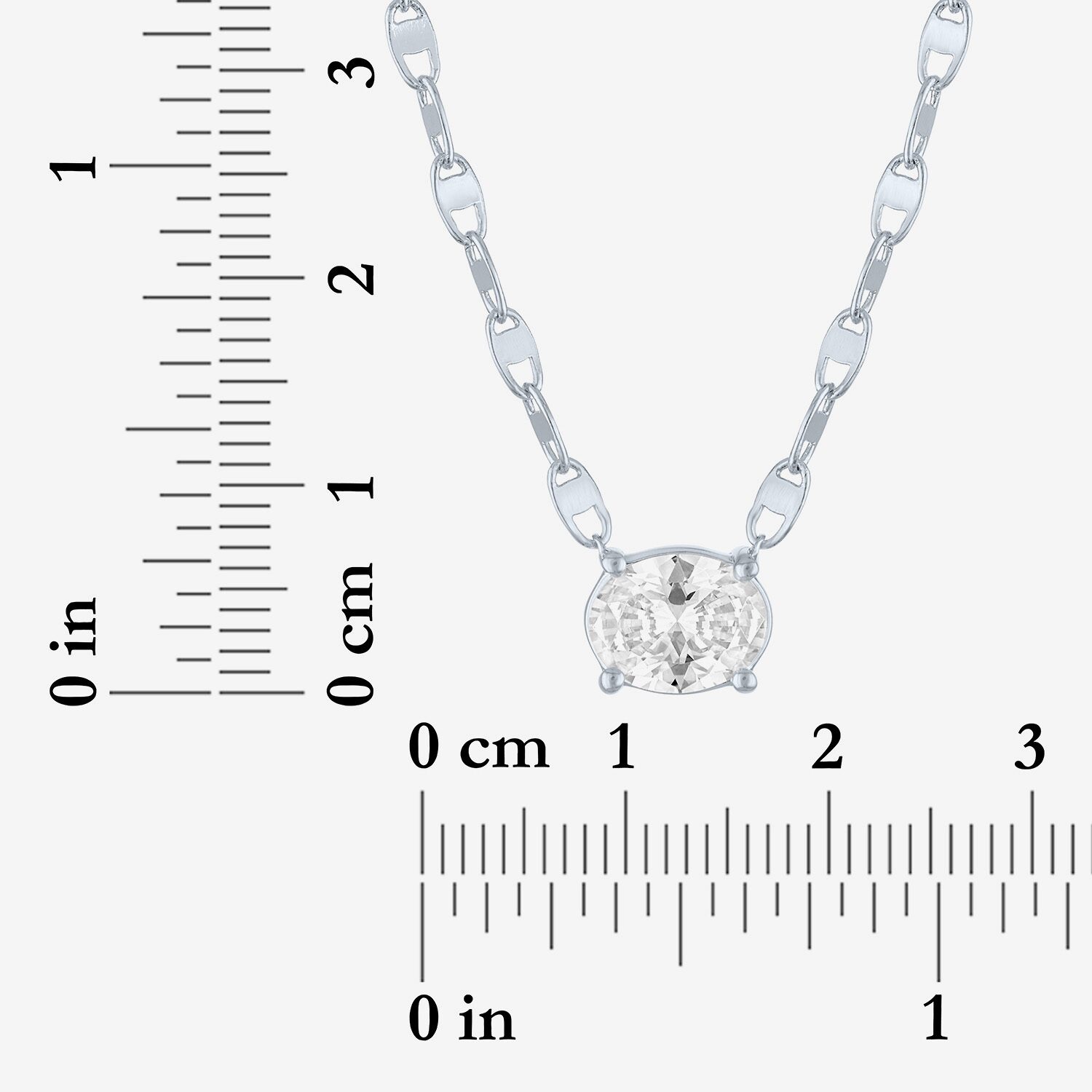 Diamond Addiction (G-H / Si2-I1) Womens 2 CT. T.W. Lab Grown White 10K Gold Oval 18 Inch Pendant Necklace