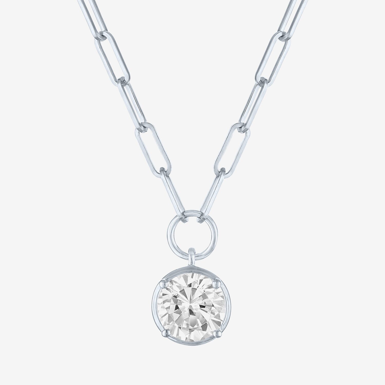 Diamond Addiction (G-H / Si2-I1) Womens 2 CT. T.W. Lab Grown White 10K Gold Round 18 Inch Pendant Necklace