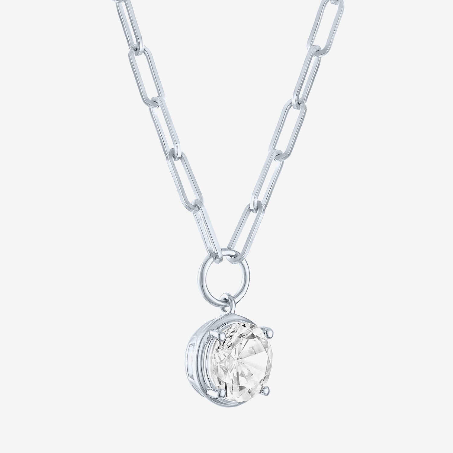 Diamond Addiction (G-H / Si2-I1) Womens 2 CT. T.W. Lab Grown White 10K Gold Round 18 Inch Pendant Necklace