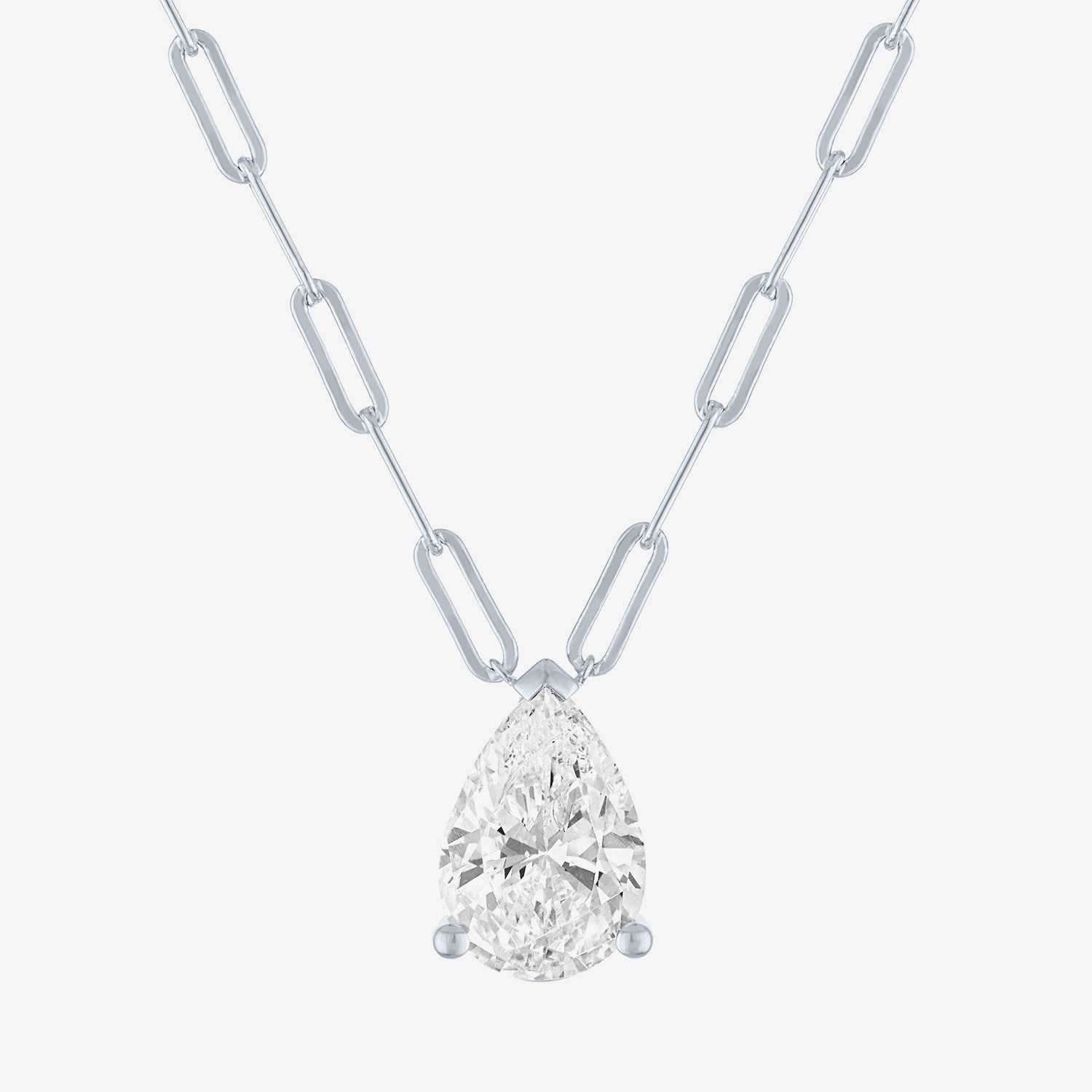 Diamond Addiction (G-H / Si2-I1) Womens 2 CT. T.W. Lab Grown White 10K Gold Pear 18 Inch Pendant Necklace