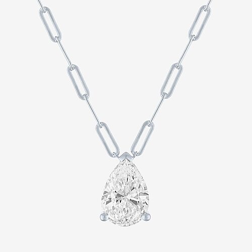 Diamond Addiction (G-H / Si2-I1) Womens 2 CT. T.W. Lab Grown White Diamond 10K Gold Pear 18 Inch Pendant Necklace, One Size, White