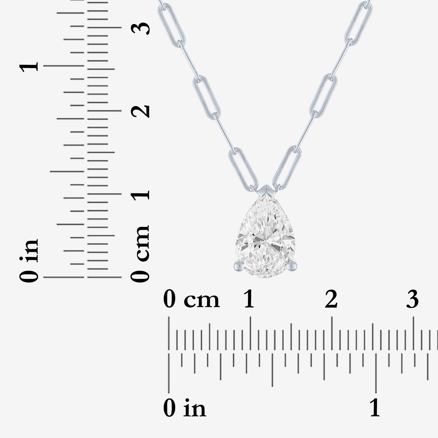 Diamond Addiction (G-H / Si2-I1) Womens 2 CT. T.W. Lab Grown White 10K Gold Pear 18 Inch Pendant Necklace