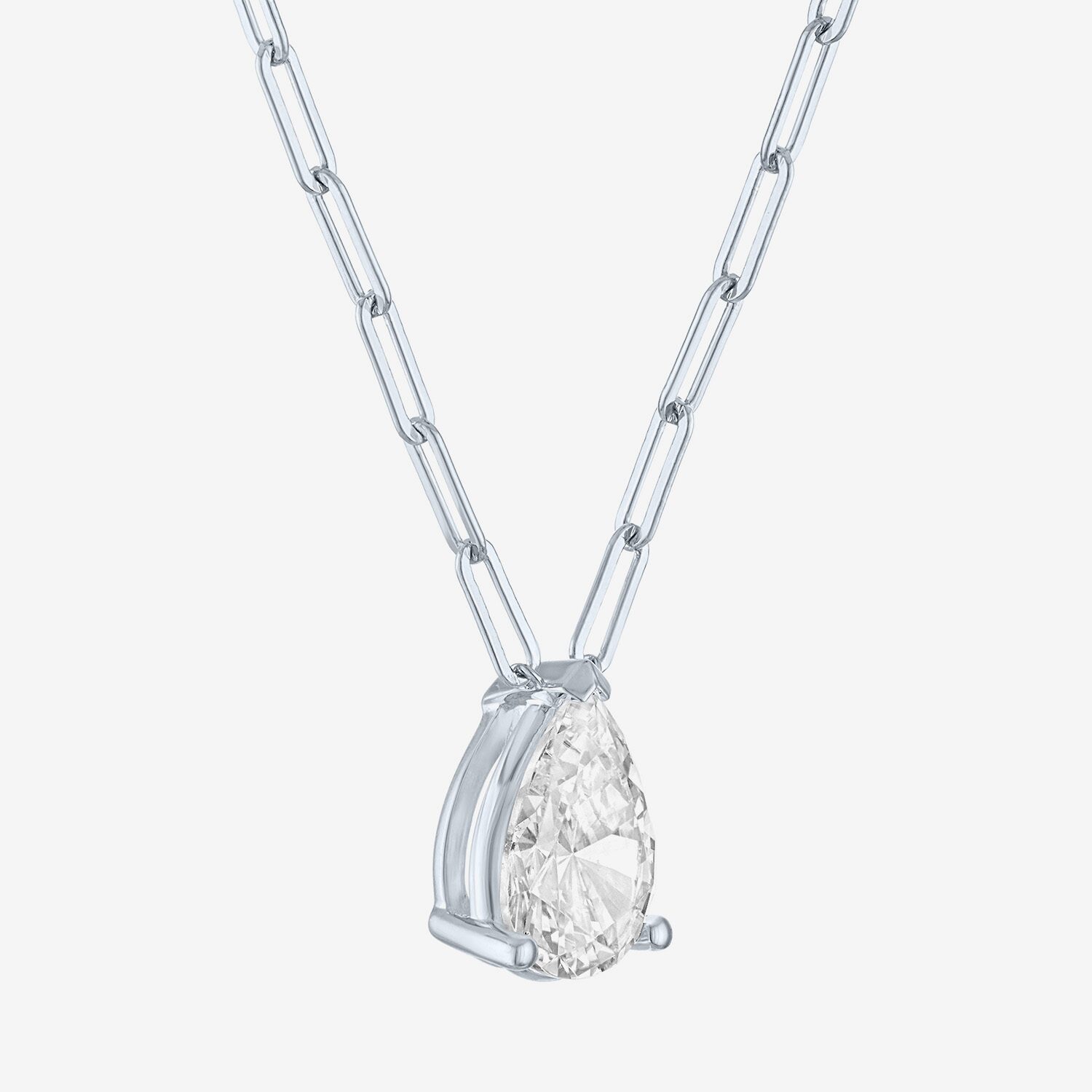 Diamond Addiction (G-H / Si2-I1) Womens 2 CT. T.W. Lab Grown White 10K Gold Pear 18 Inch Pendant Necklace