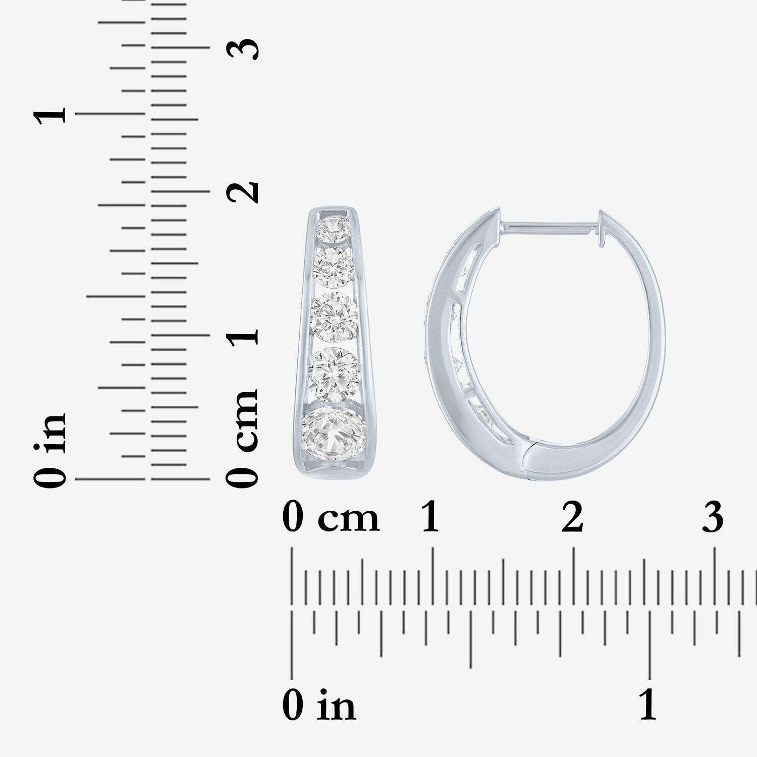 (G-H / Si2-I1) Womens 2 CT. T.W. Lab Grown White Diamond 10K Gold 19.8mm Hoop Earrings