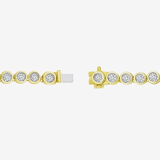 (F / Si2) Womens White Diamond 14K Gold Over Silver 18 Inch Tennis Necklace