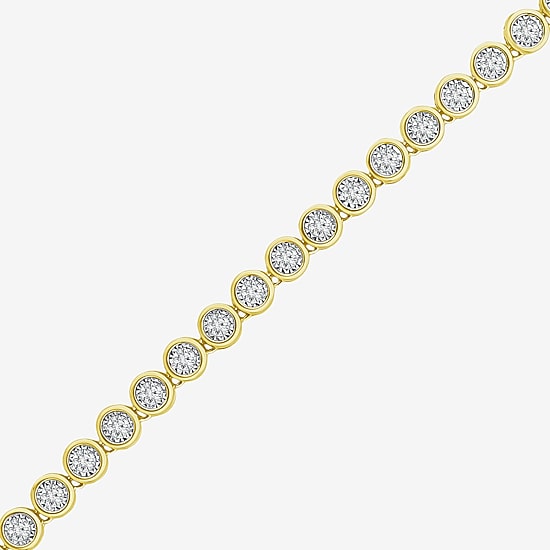 (F / Si2) Womens White Diamond 14K Gold Over Silver 18 Inch Tennis Necklace