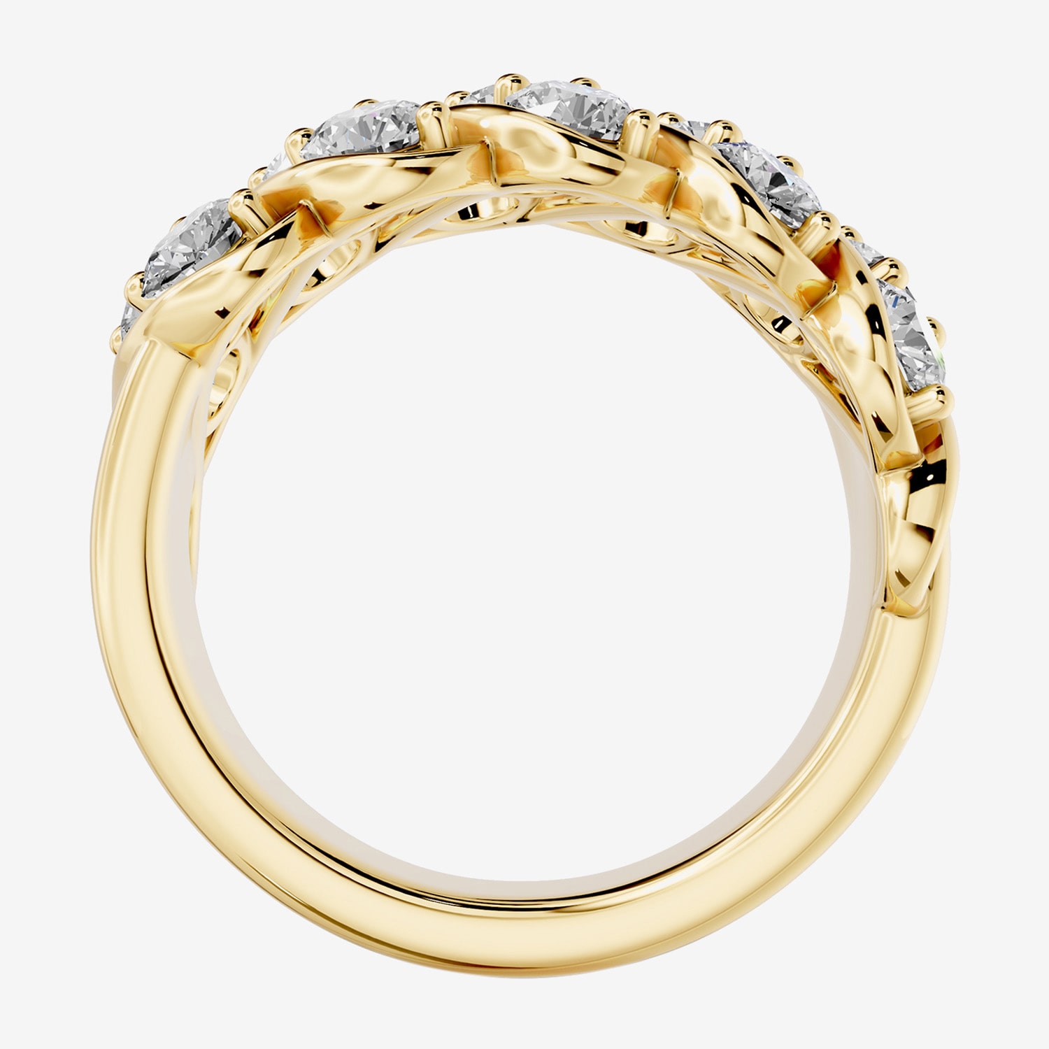 (F / Si2) Womens 2 1/2 CT. T.W. Lab Grown White Diamond 14K Gold Over Silver Round Cocktail Ring