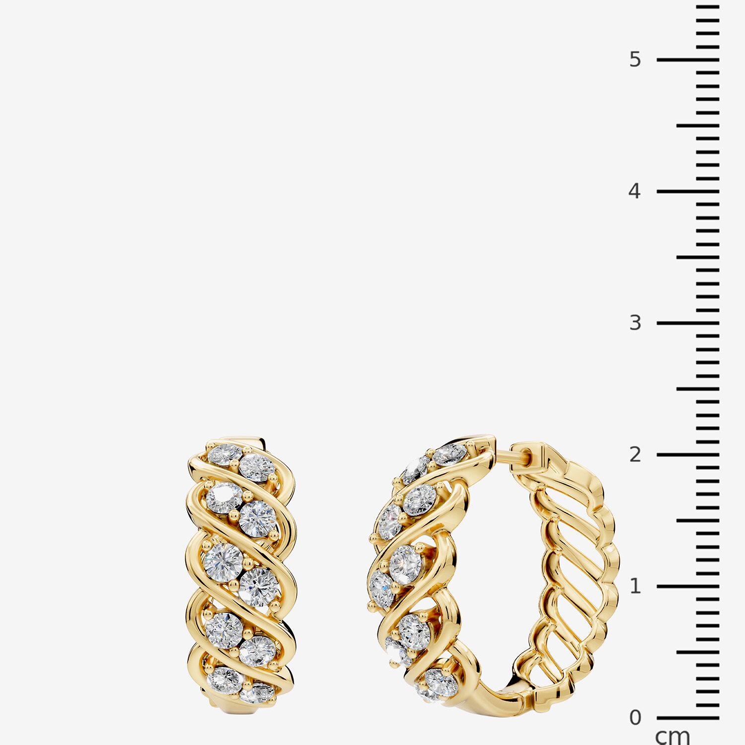 (F / Si2) Womens 2 CT. T.W. Lab Grown White Diamond 14K Gold Over Silver 23.5mm Round Hoop Earrings