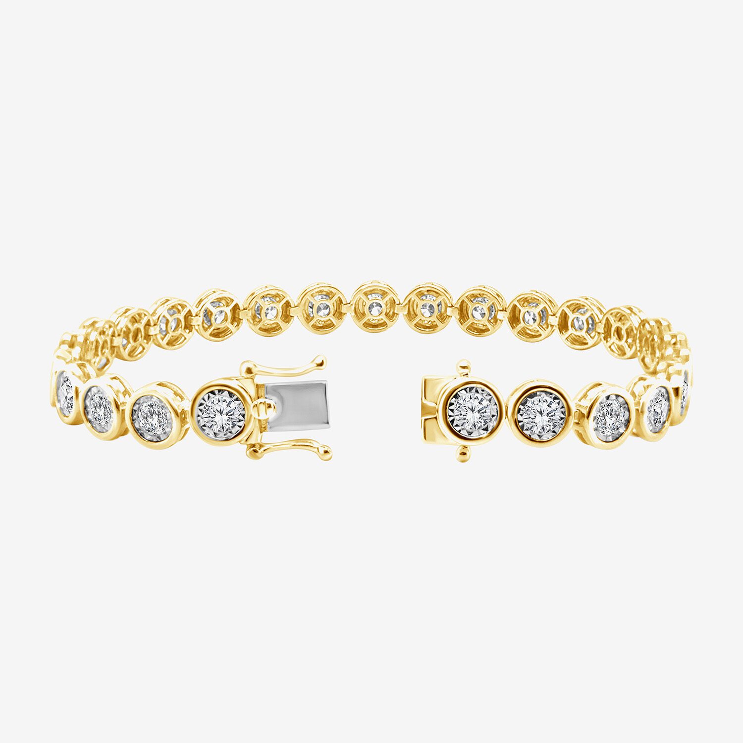 (F / Si2) Womens 5 CT. T.W. Lab Grown White Diamond Sterling Silver 8 Inch Tennis Bracelet