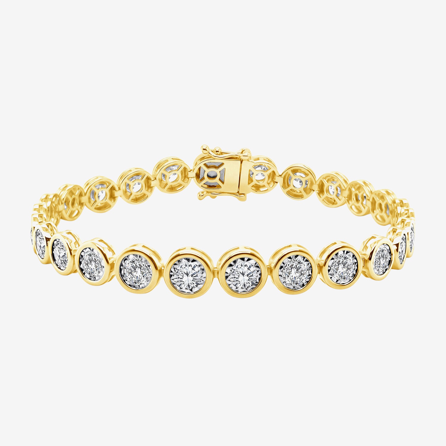 (F / Si2) Womens 5 CT. T.W. Lab Grown White Diamond Sterling Silver 8 Inch Tennis Bracelet
