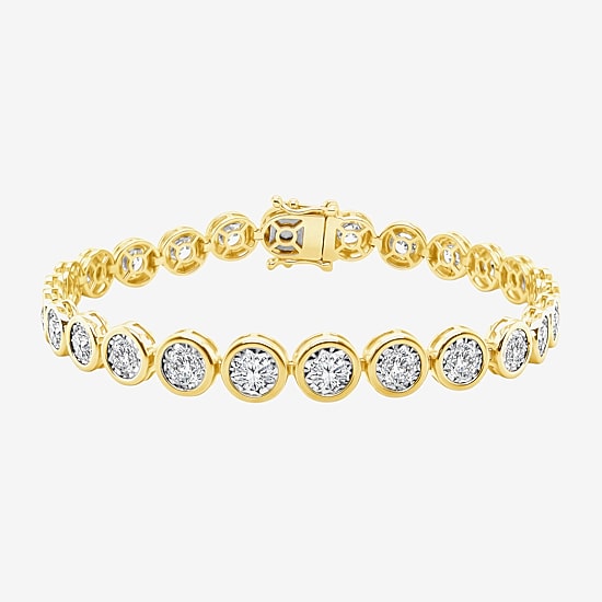 (F / Si2) Womens 5 CT. T.W. Lab Grown White Diamond Sterling Silver 8 Inch Tennis Bracelet