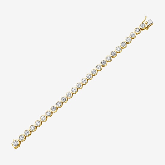 (F / Si2) Womens 5 CT. T.W. Lab Grown White Diamond Sterling Silver 8 Inch Tennis Bracelet
