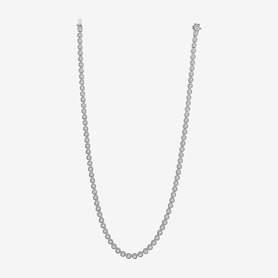 (F / Si2) Womens 5 CT. T.W. Lab Grown White Diamond Sterling Silver 16 Inch Tennis Necklace