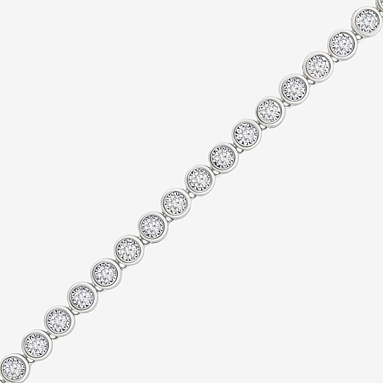 (F / Si2) Womens 5 CT. T.W. Lab Grown White Diamond Sterling Silver 16 Inch Tennis Necklace