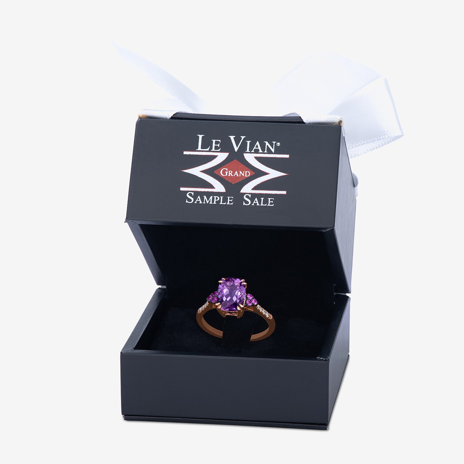 Le Vian Grand Sample Sale Le Vian Grand Sample Sale Limited Quantities! Womens Diamond Accent Genuine Purple Amethyst 14K Rose Gold Cushion Cocktail Ring