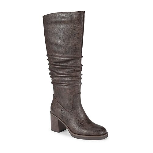 Baretraps Womens Bt Gingee Chunky Heel Riding Boots In Metallic