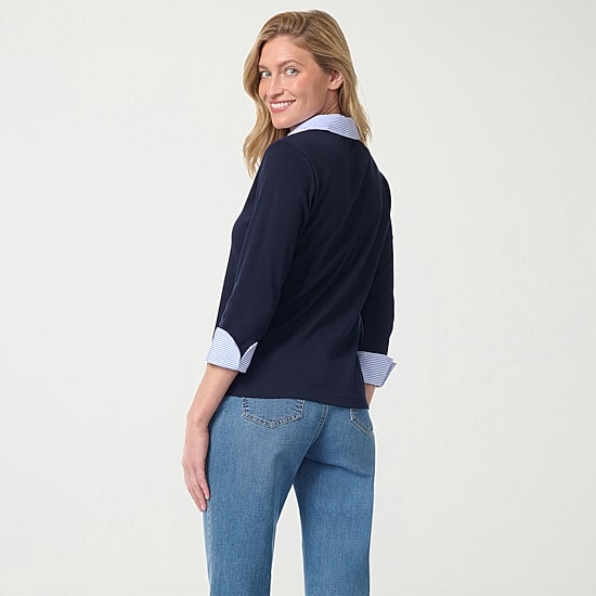 Gloria Vanderbilt Maxine Womens Long Sleeve Layered Top