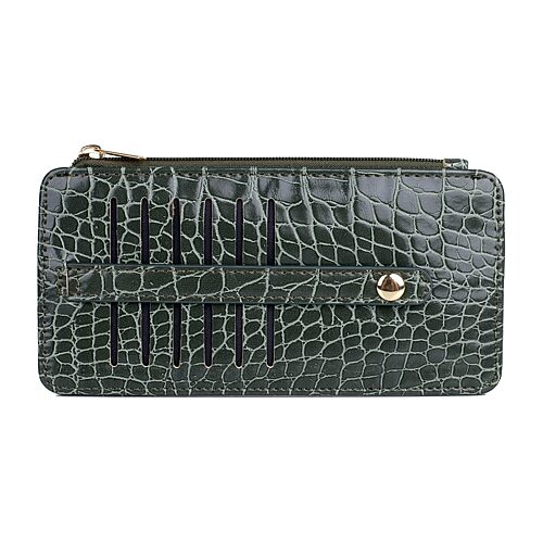 Julia Buxton Thin Womens Indexer Wallet In Green