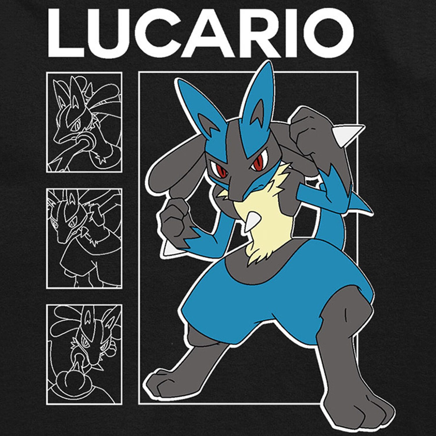 Lucario Stance Little & Big Kid Boys Crew Neck Short Sleeve Regular Fit Pokemon Graphic T-Shirt