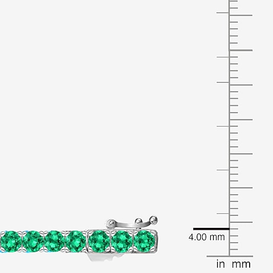 Womens Gemstone Sterling Silver 7.25 Inch Tennis Bracelet