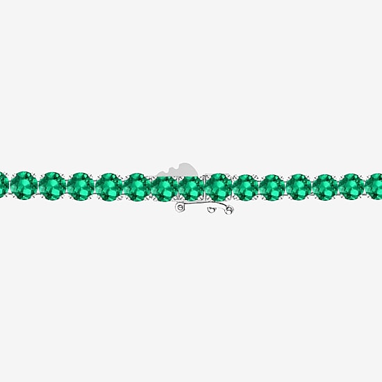 Womens Gemstone Sterling Silver 7.25 Inch Tennis Bracelet