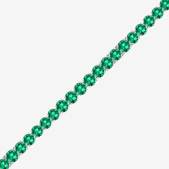 Womens Gemstone Sterling Silver 7.25 Inch Tennis Bracelet