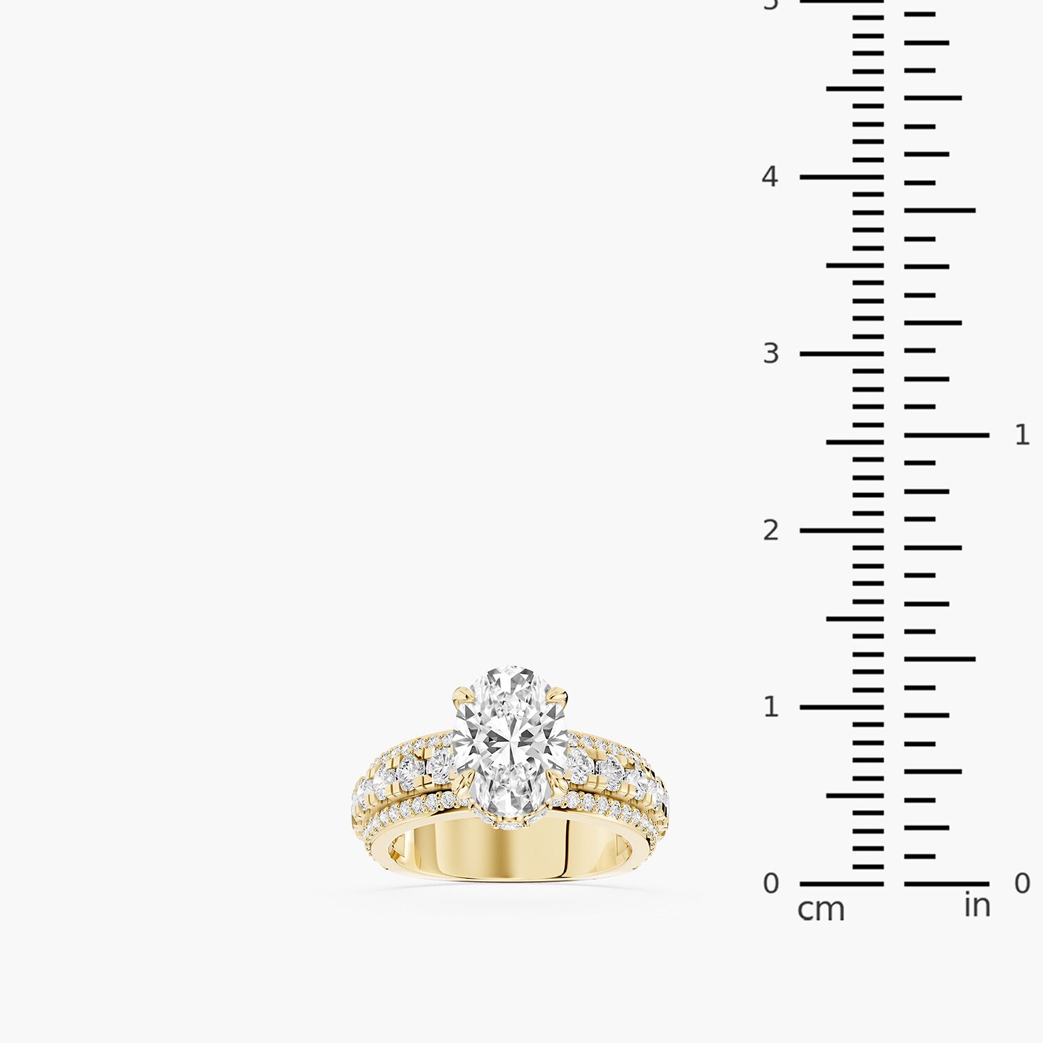 (F / Vs2) Womens 3 1/4 CT. T.W. Lab Grown White Diamond 14K Gold Over Silver Oval Side Stone Engagement Ring