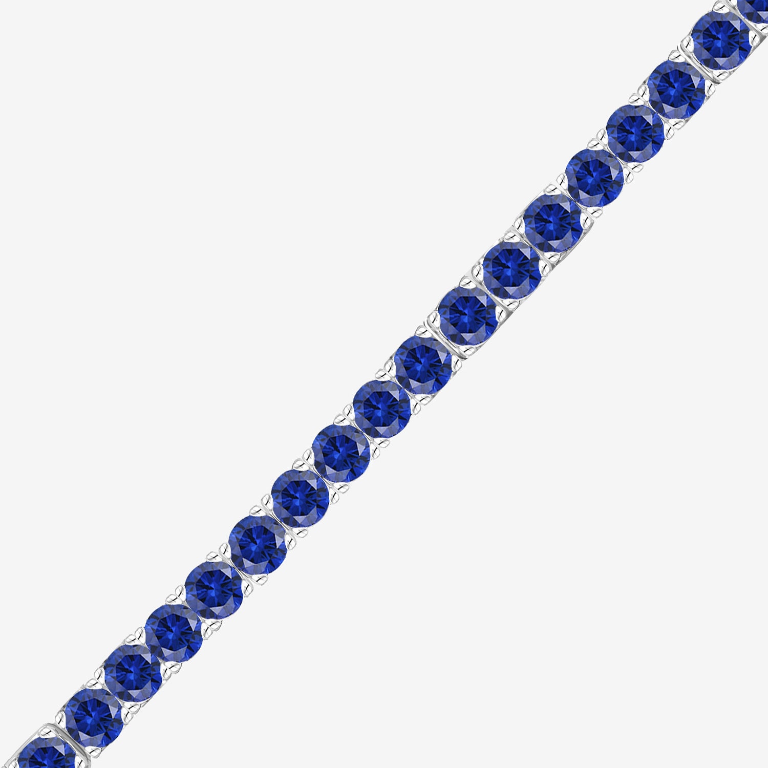 Womens Gemstone Sterling Silver 17 1/4 Inch Tennis Necklace