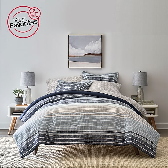 Home Expressions Mercer Stripes Complete Bedding Set With Sheets