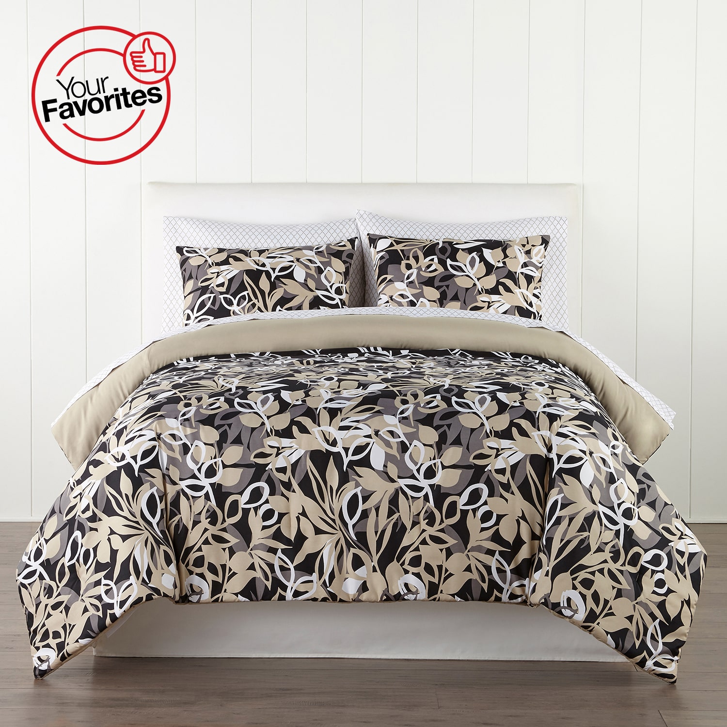 Home Expressions Casey Leaves Complete Bedding Set with Sheets