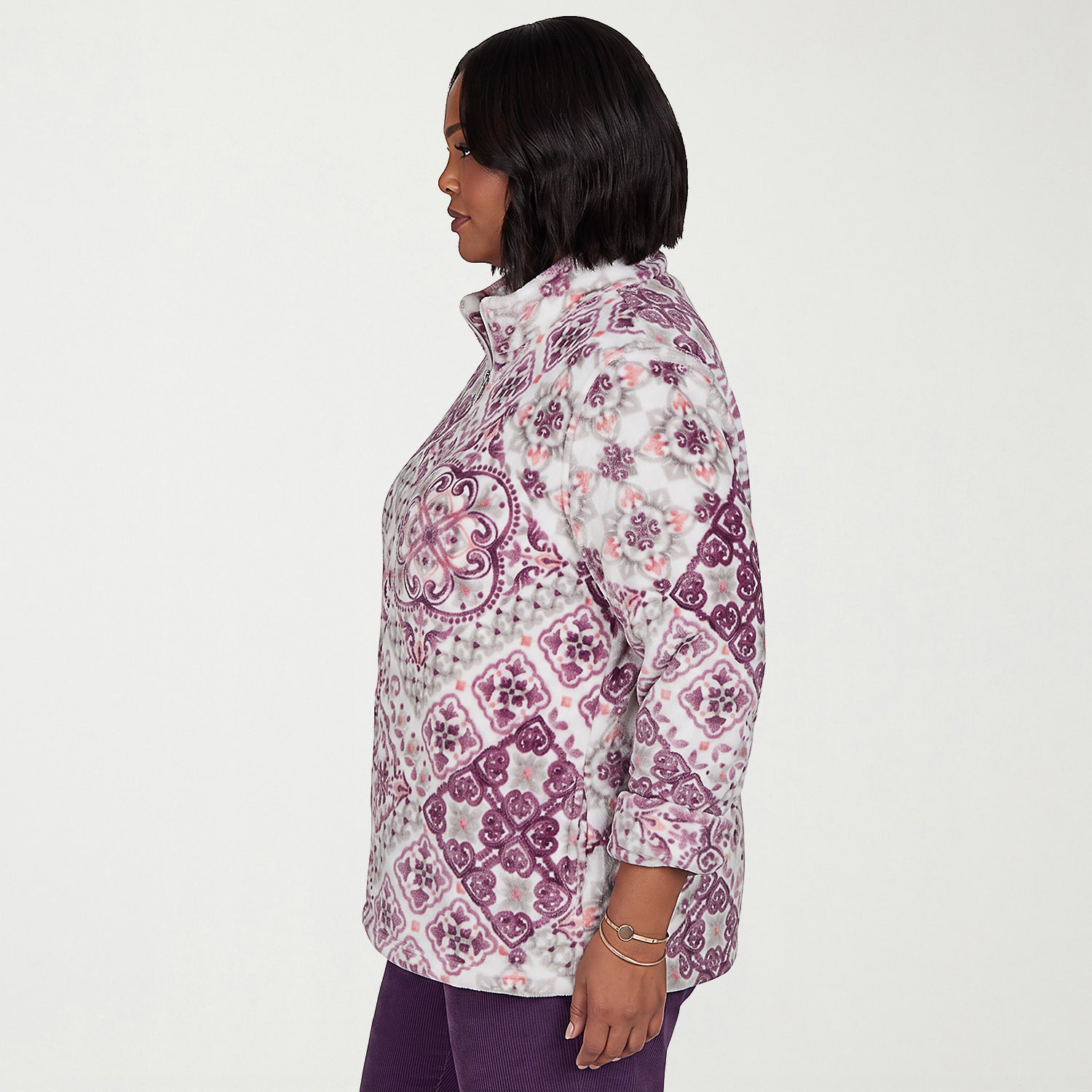 Alfred Dunner Vail Womens Plus Fleece Jacket
