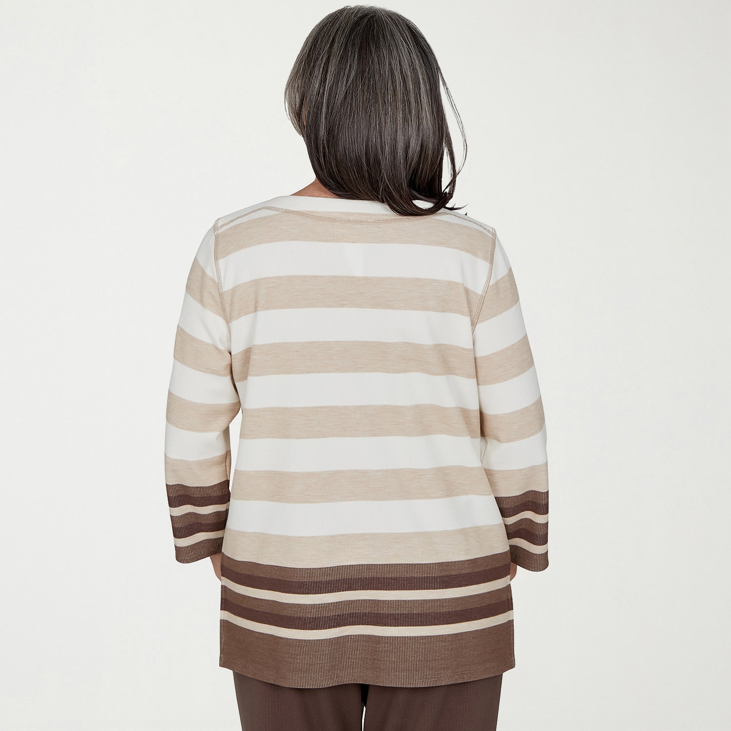 Alfred Dunner Womens Crew Neck 3/4 Sleeve T-Shirt