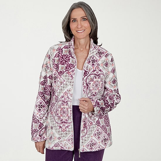 Alfred Dunner Vail Womens Fleece Jacket