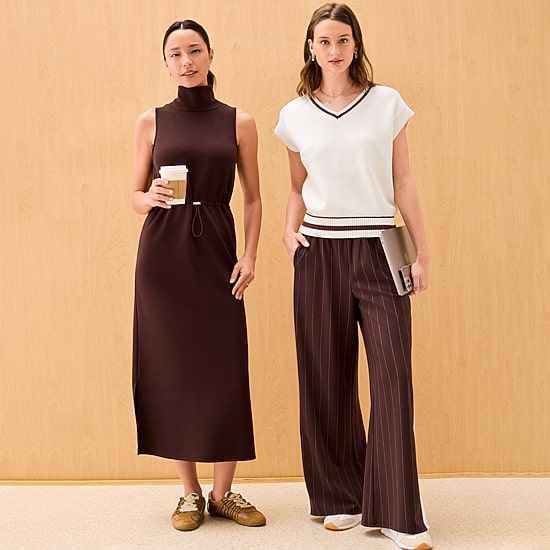 Stylus Womens Wide Leg High Rise Track Pant