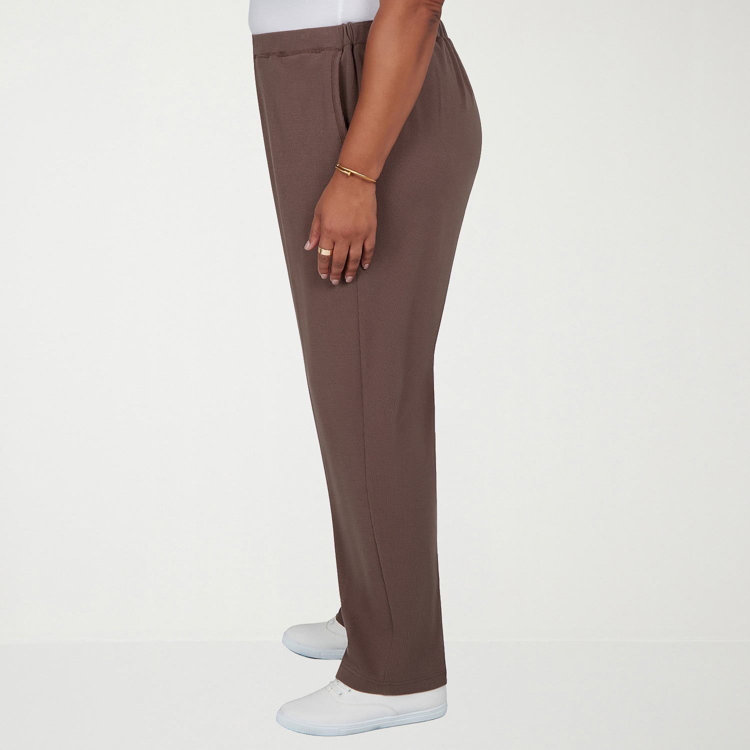 Alfred Dunner Luxe Be A Lady Womens Plus Straight Pull-On Pant