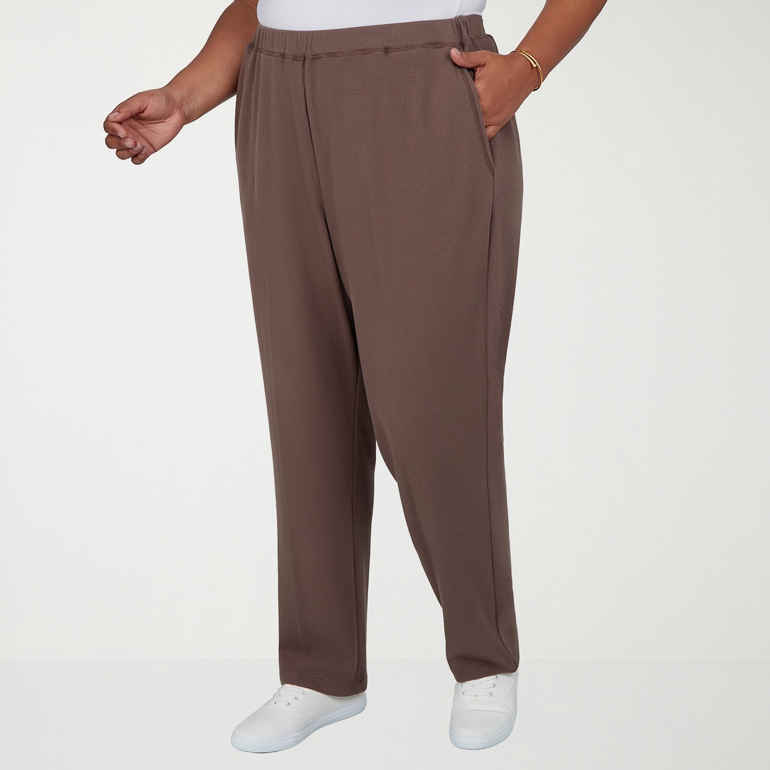Alfred Dunner Luxe Be A Lady Womens Plus Straight Pull-On Pant