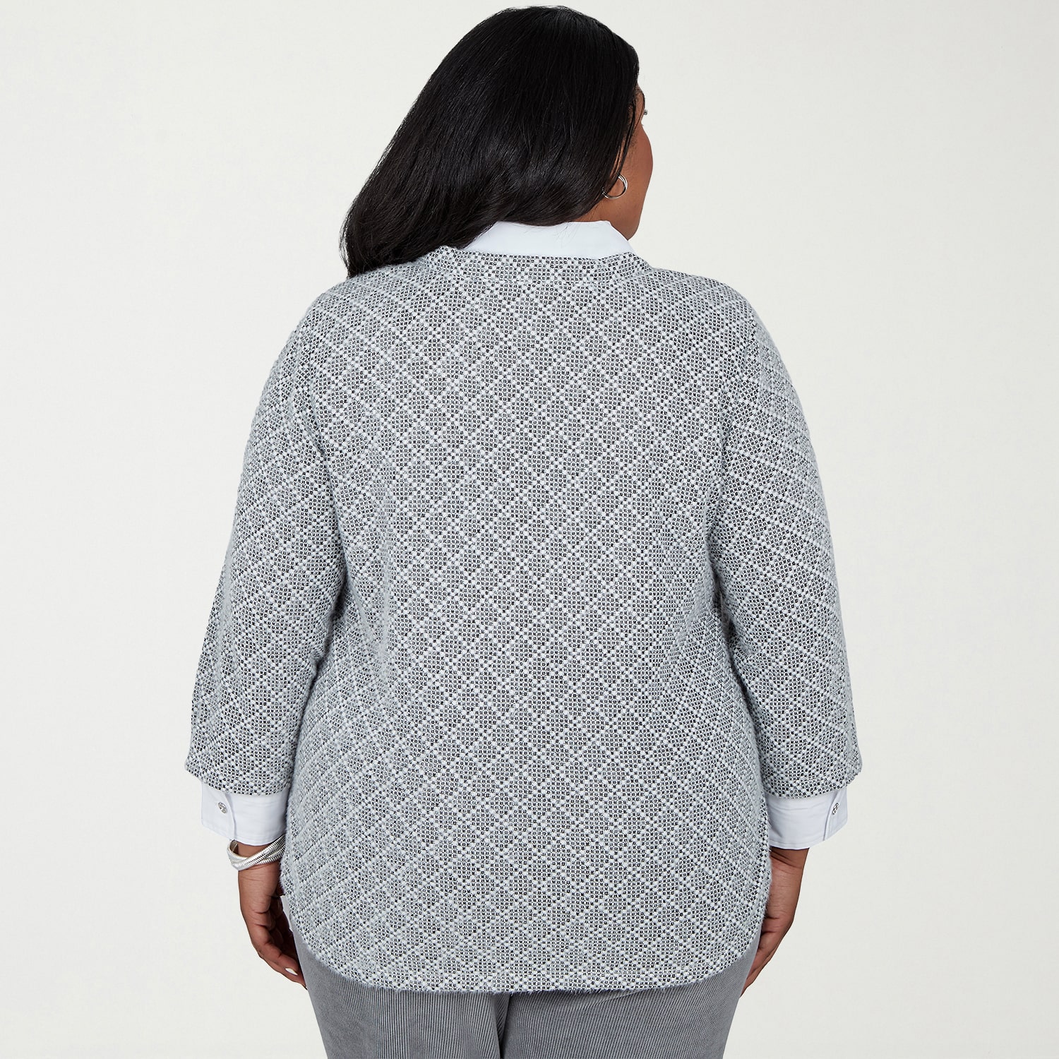 Alfred Dunner Vail Womens Plus 3/4 Sleeve Layered Top
