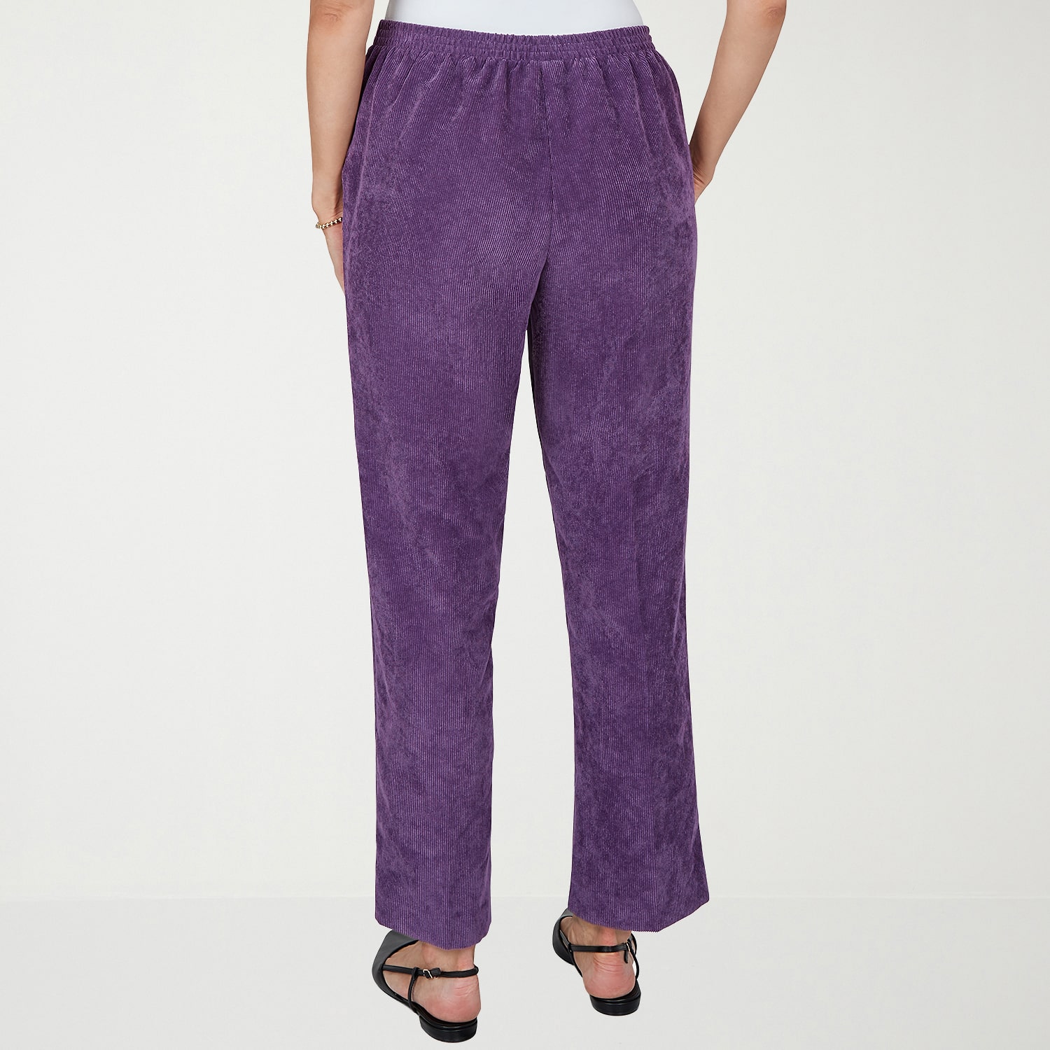Alfred Dunner Vail Womens Mid Rise Comfort Waistband Straight Corduroy Pant