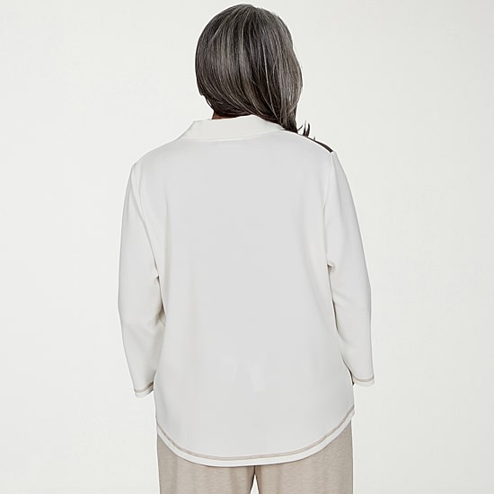 Alfred Dunner Luxe Be A Lady Womens 3/4 Sleeve T-Shirt