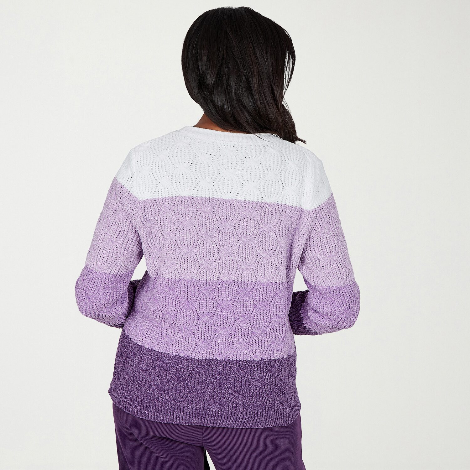 Alfred Dunner Vail Womens Crew Neck Long Sleeve Ombre Pullover Sweater