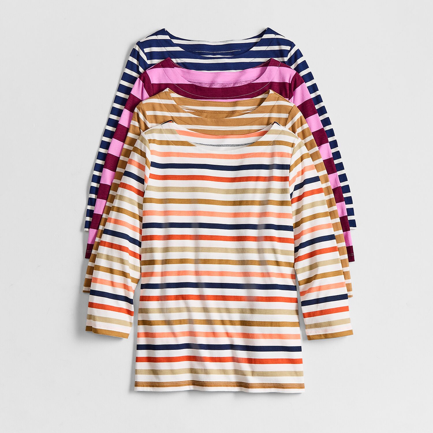 St. John's Bay Womens Boat Neck Elbow Sleeve T-Shirt