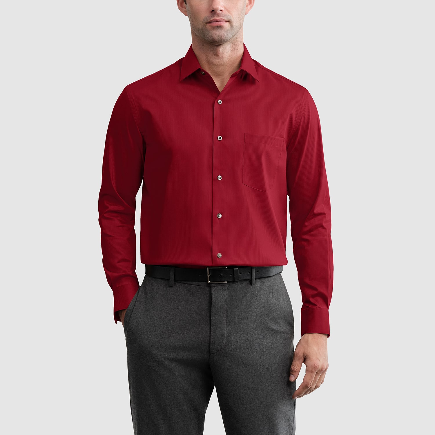 Van Heusen Everyday Defense Stain Shield Mens Regular Fit Long Sleeve Dress Shirt