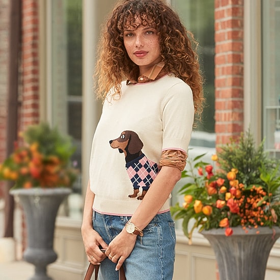 St. John's Bay Womens Crew Neck Short Sleeve Pullover Sweater