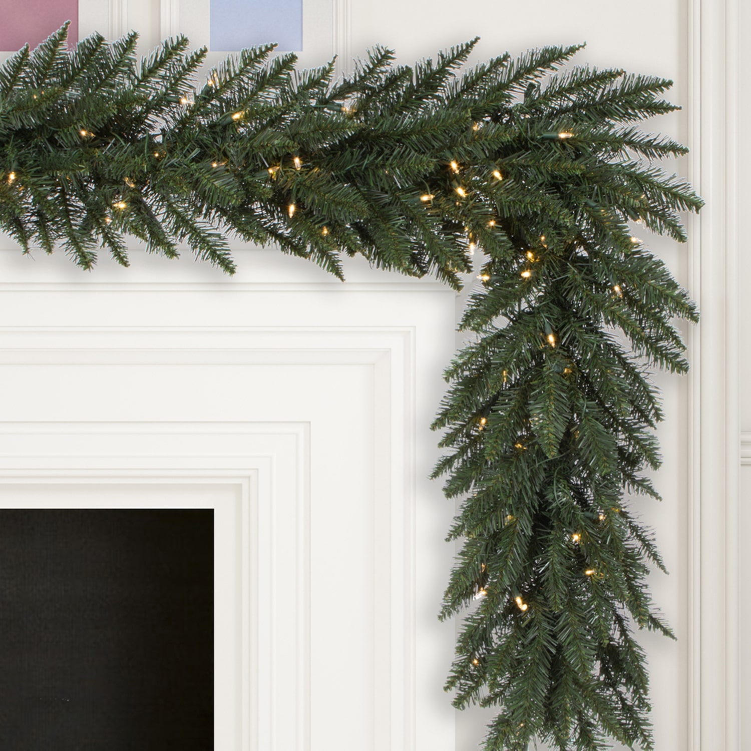 Vickerman 9' Camdon Fir Christmas Garland with 150Warm White LED Lights