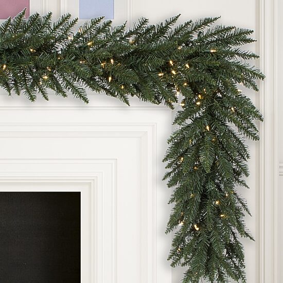 Vickerman 9' Camdon Fir Christmas Garland with 150Warm White LED Lights
