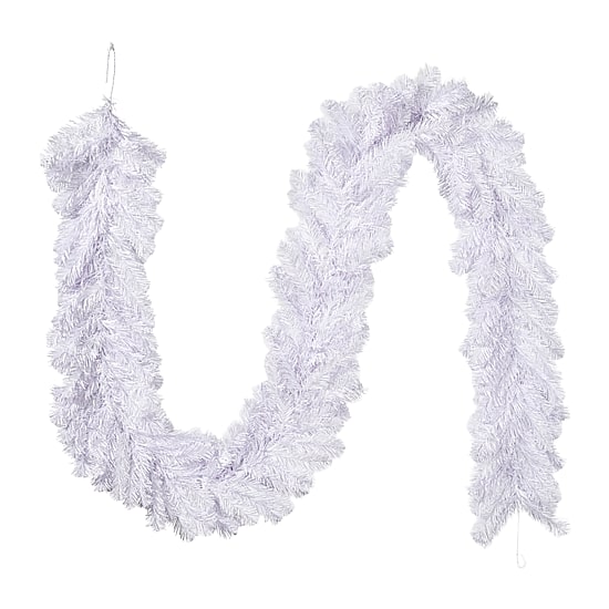 Vickerman 9' Crystal White Spruce Christmas Garland Unlit