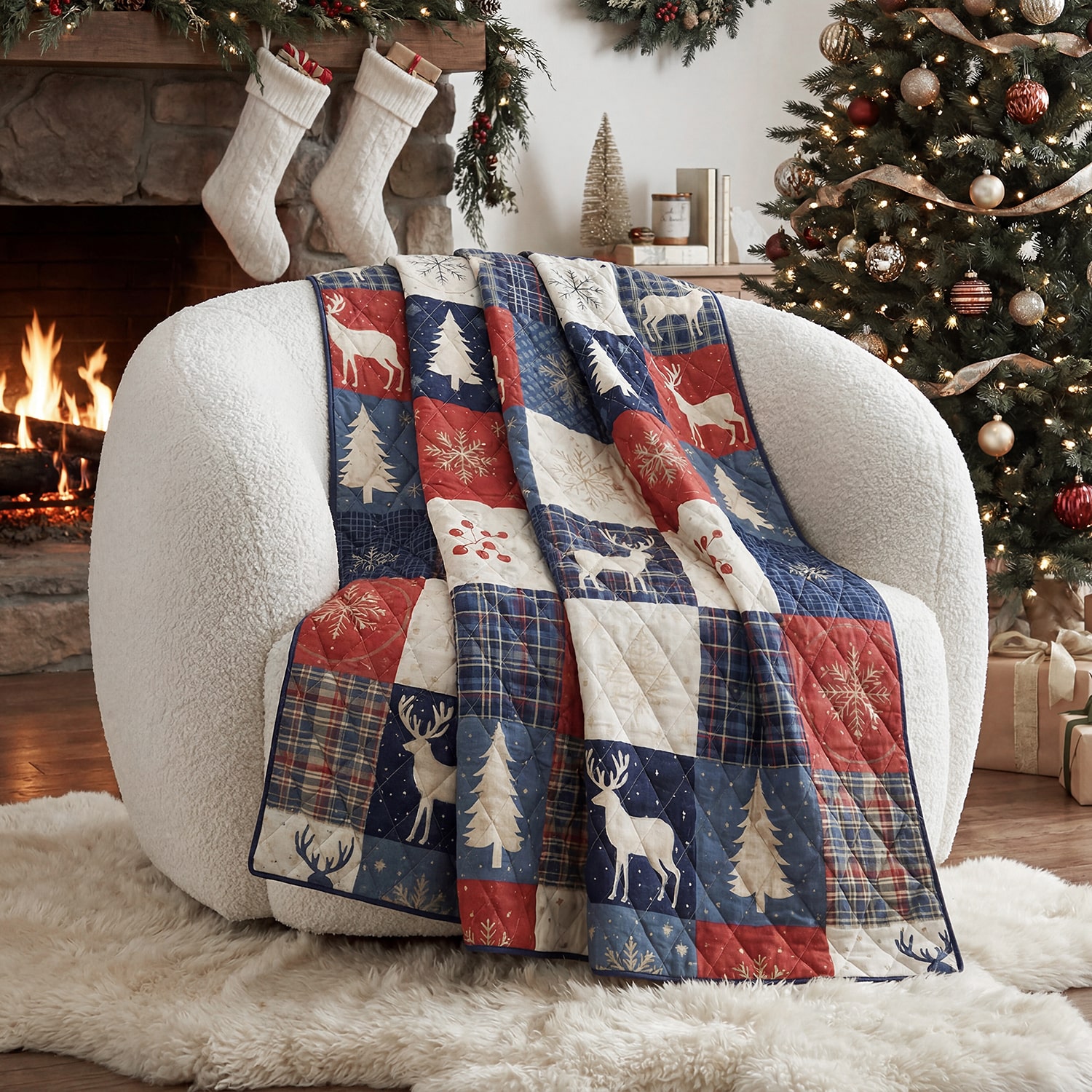 Your Lifestyle By Donna Sharp Noel Patch Quilted Throw