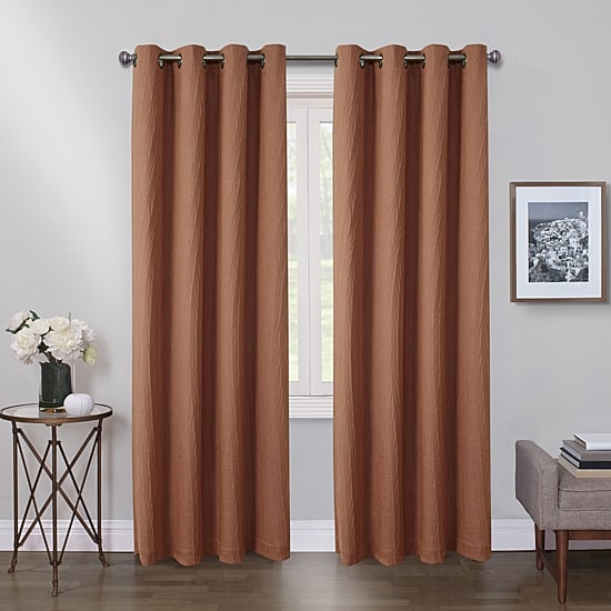 Max Blackout Crestview Crushed Grommet Top 100% Blackout Single Curtain Panel